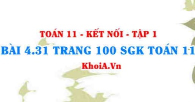 Bài 4.31 trang 100 SGK Toán 11 tập 1 Kết nối tri thức